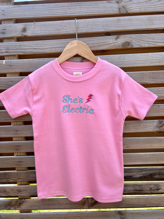 Oasis Themed Girls T-Shirt 'She's Electric' Top