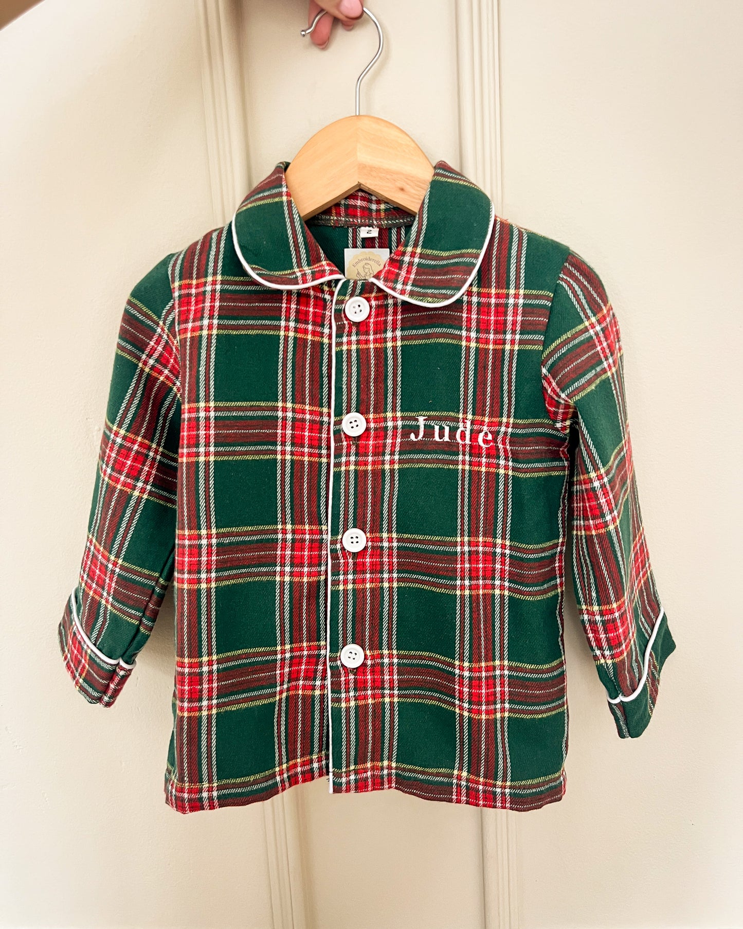 Tartan Green Personalised Christmas Pyjamas