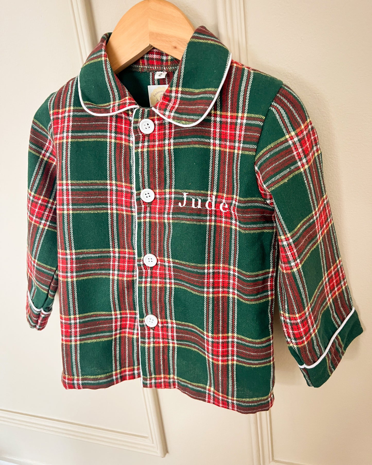Tartan Green Personalised Christmas Pyjamas