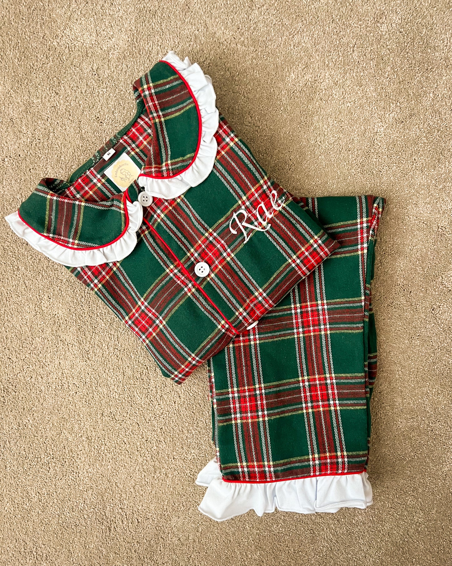 Tartan Green Personalised Christmas Pyjamas